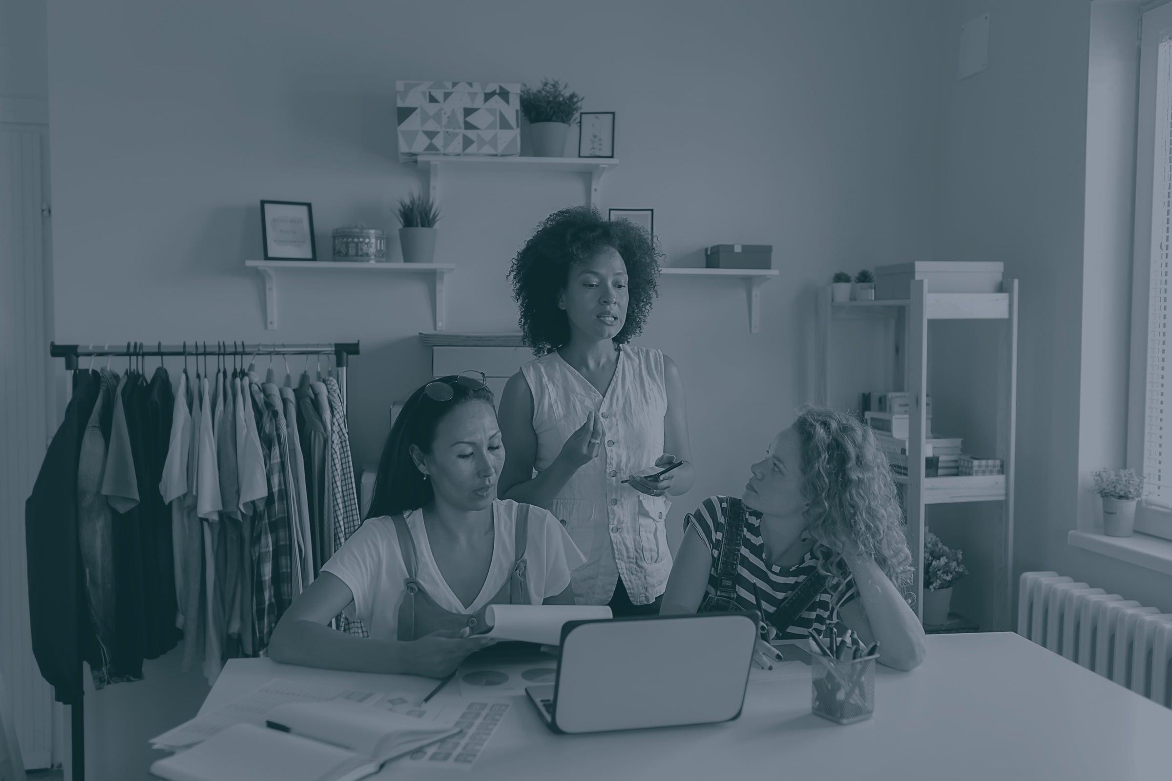 A founder standing in a small business space