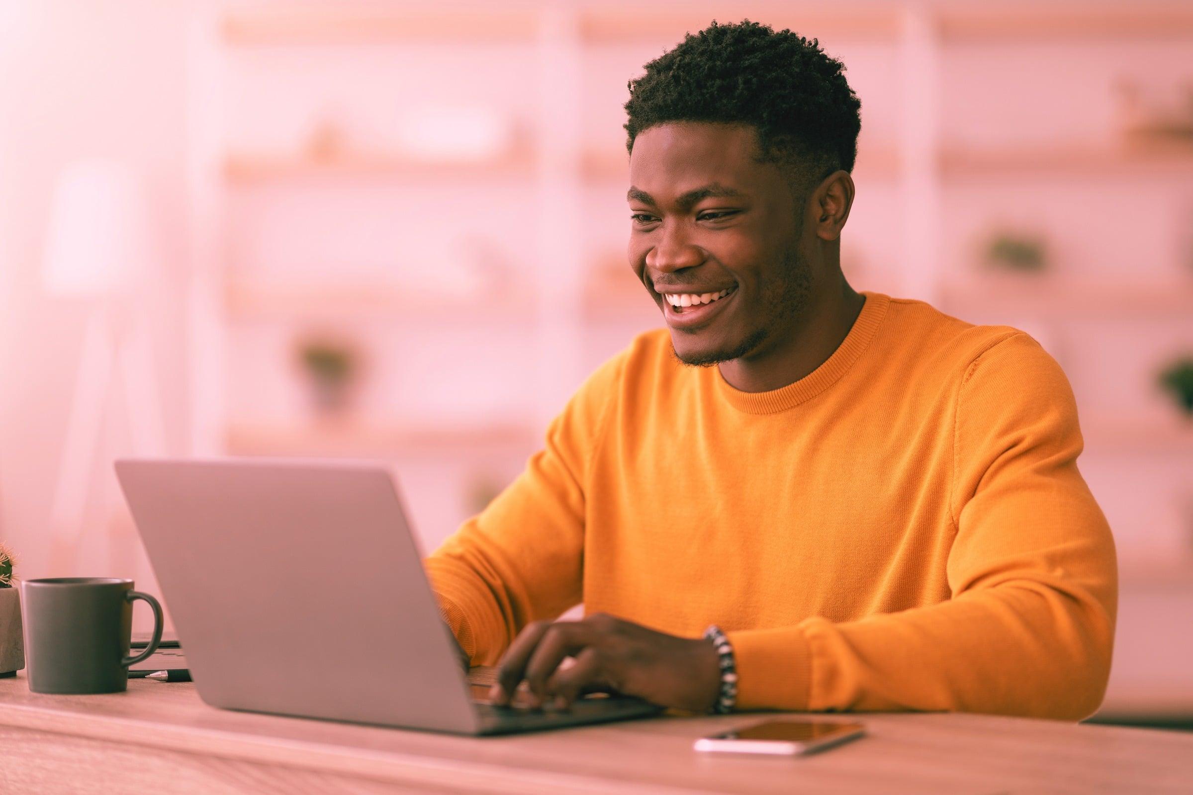 A founder working late on his laptop